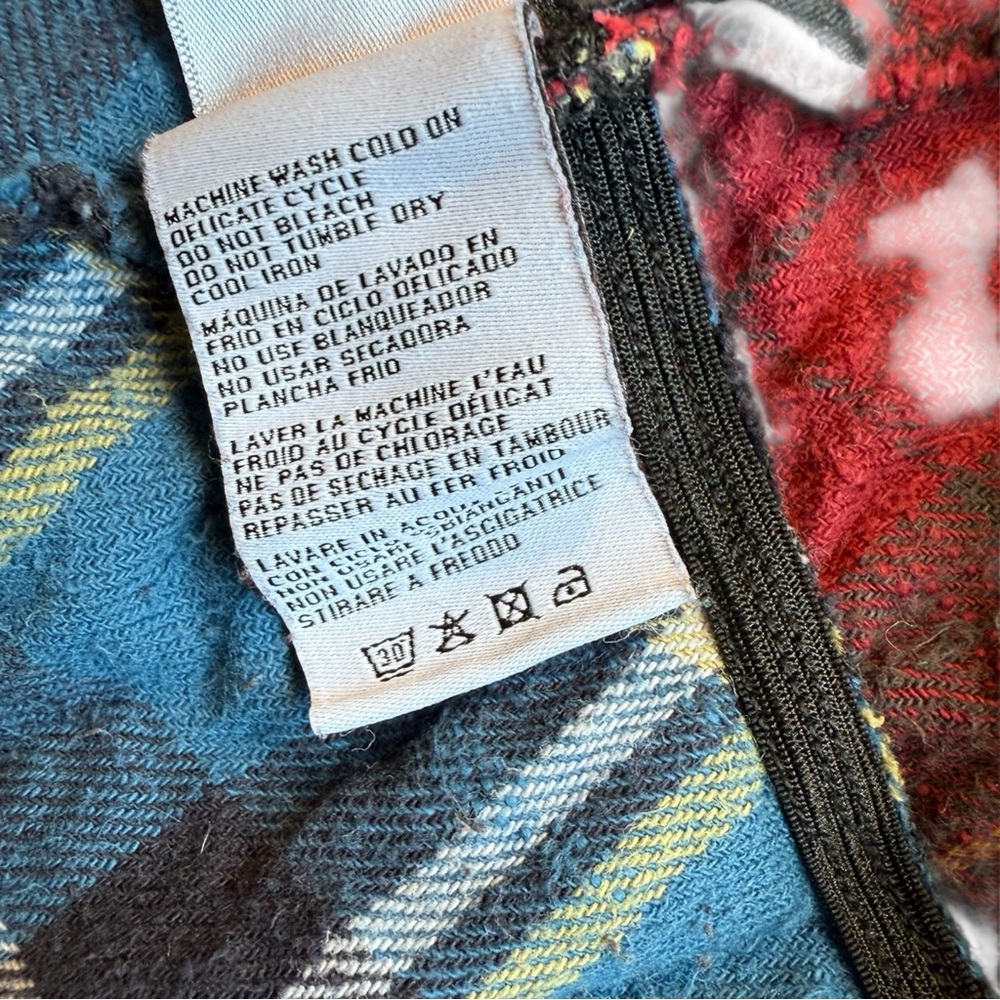 R13 Pieced Gathered Skirt in Red, Beige, & Blue Plaid - Small - Picture 12 of 14